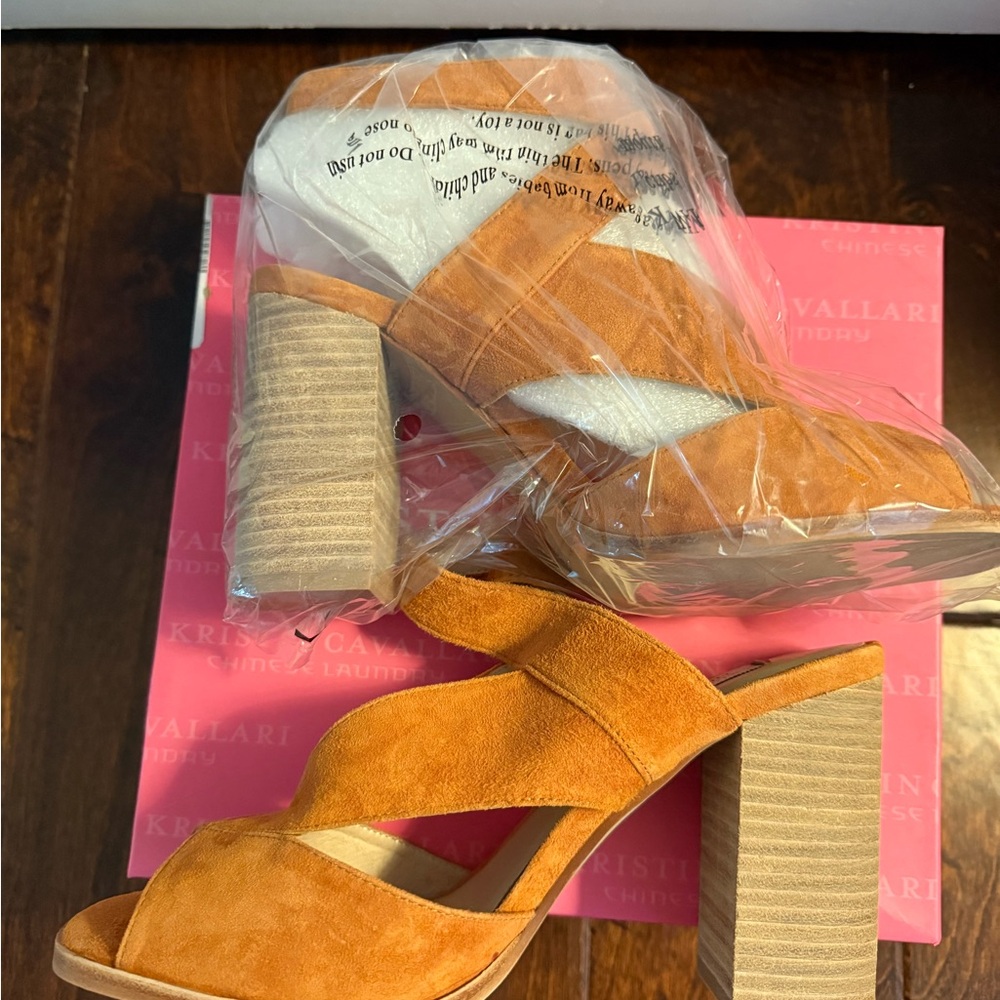 Kristin Cavallari Women's Tan Suede Heeled Sandals